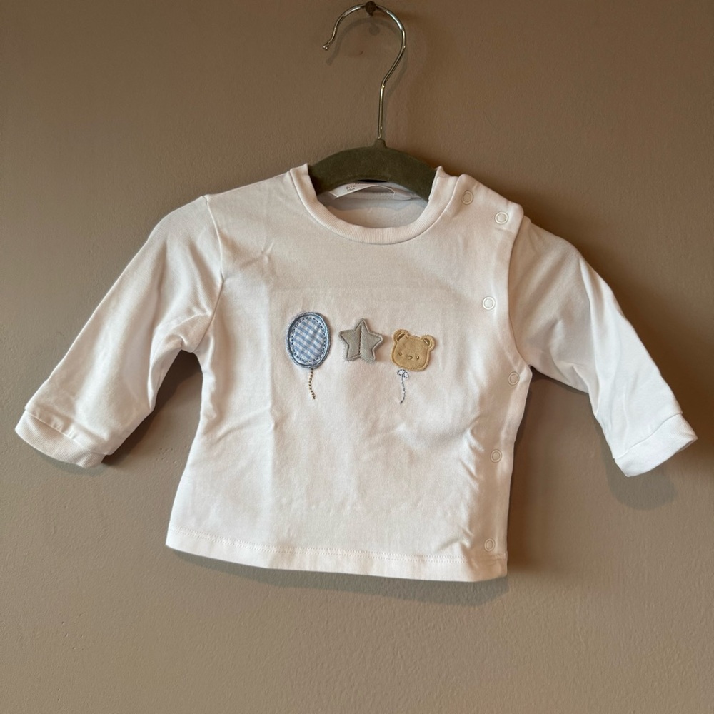 Mayoral Baby Balloon‎ Bear Star Appliqué Long Sleeve Size Newborn